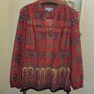 Jones New York Sport Red Tunic Top Size XL